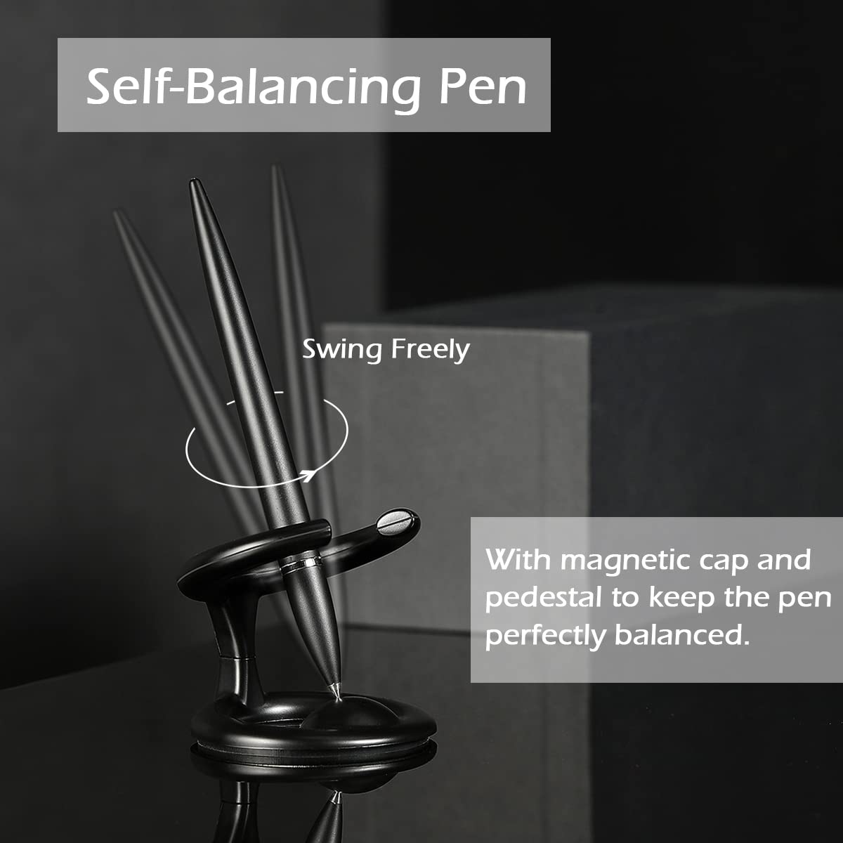 Magnetic Levitating Ballpoint Pen,Futuristic Luxury Floating Pen, Professional Executive Pen that Defies Gravity,Unique Gifts for Men & Women,Aesthetic Office Desk Decor,Cool Tech Gadgets(Black)
