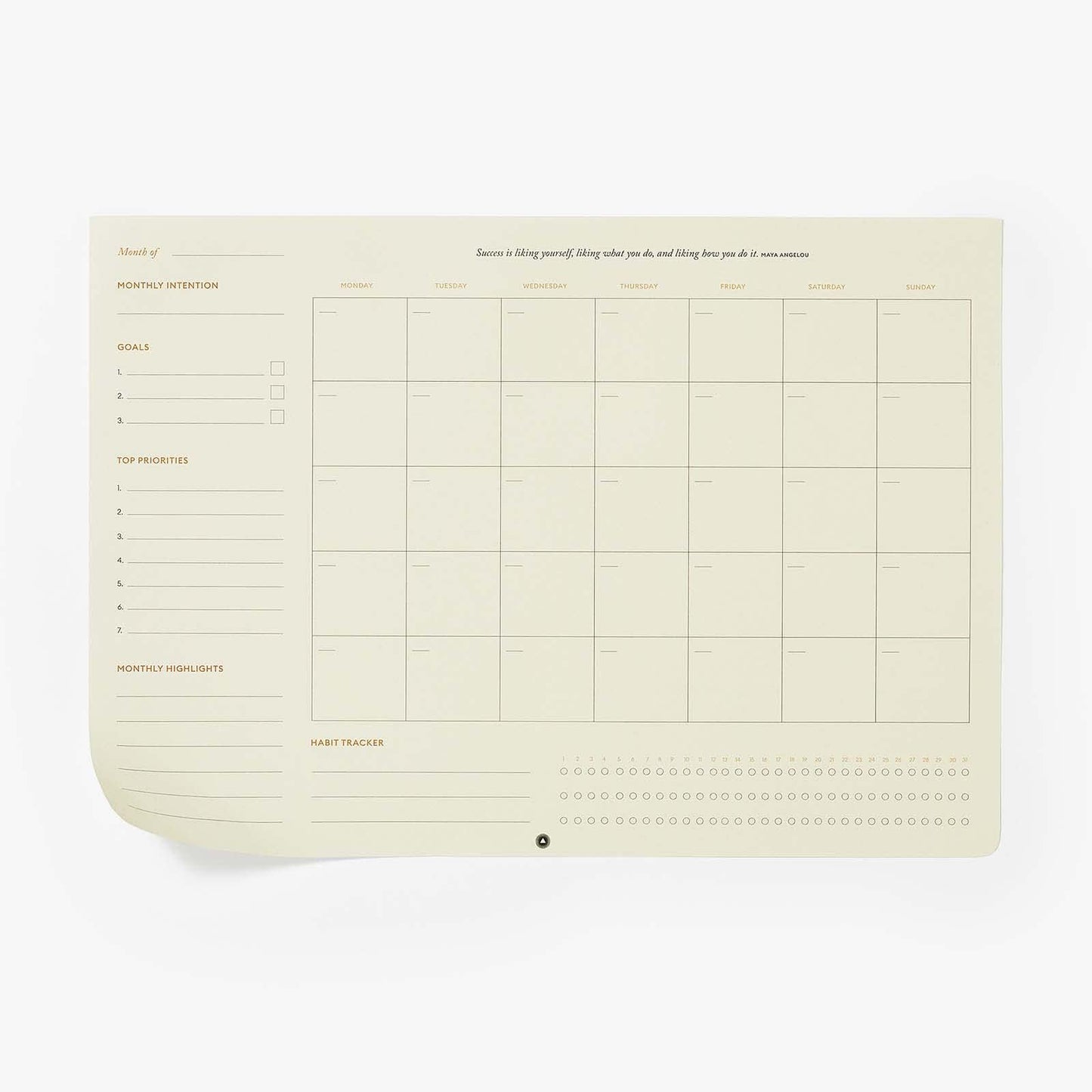 Intelligent Change Monthly Desk Planner Pad - Tear-Out To-Do List and Calendar for Time Management - A4 Productivity Desk Pad - Black