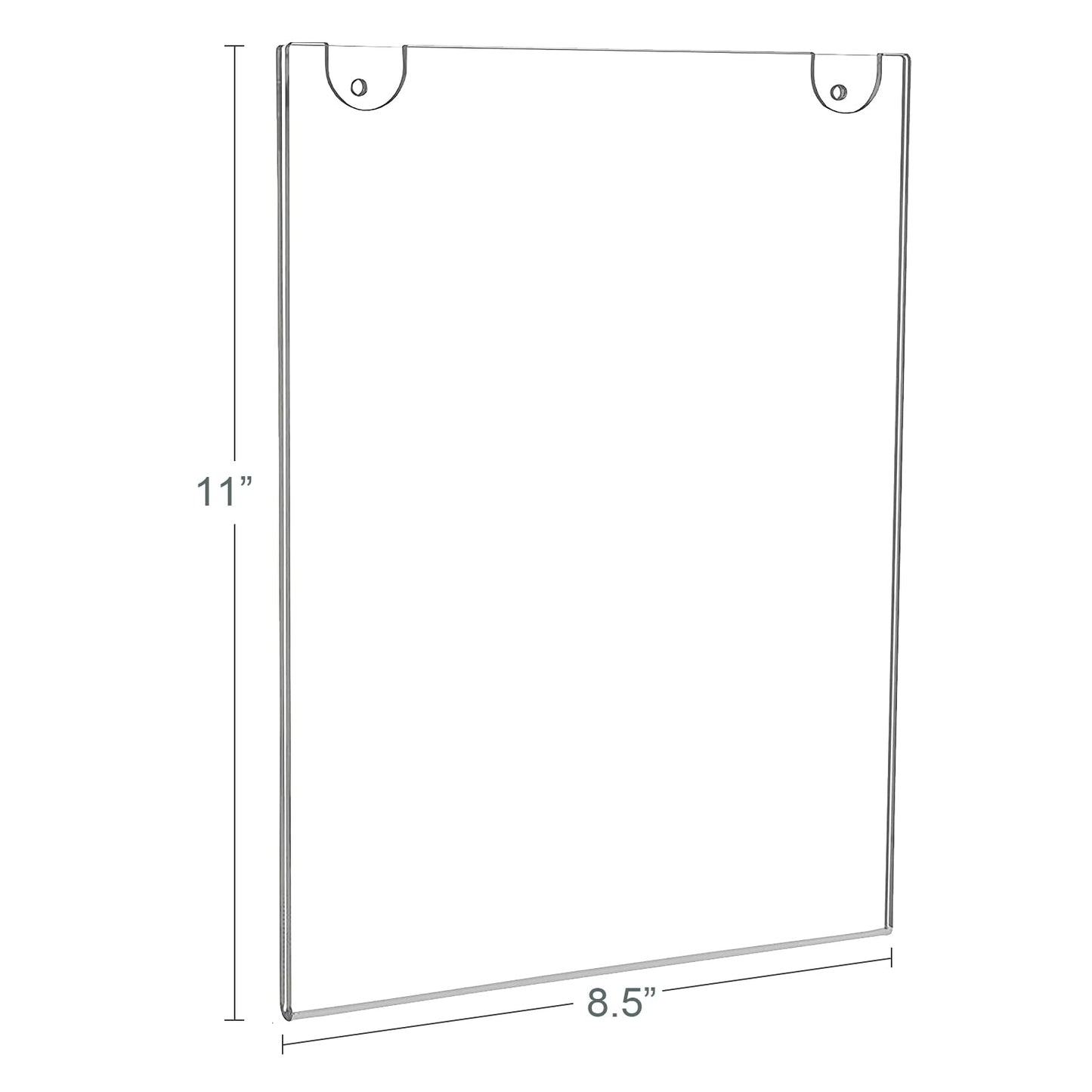 BlueValley Clear Acrylic Sign Holder 8.5x11" Wall Mount, 6 Pack Vertical Wall Document Brochure Menu Signs Holder with Mounting Sticker & Screw, Frameless A4 Poster Picture Frame for Door Wall Hanging Display Flyer Ad
