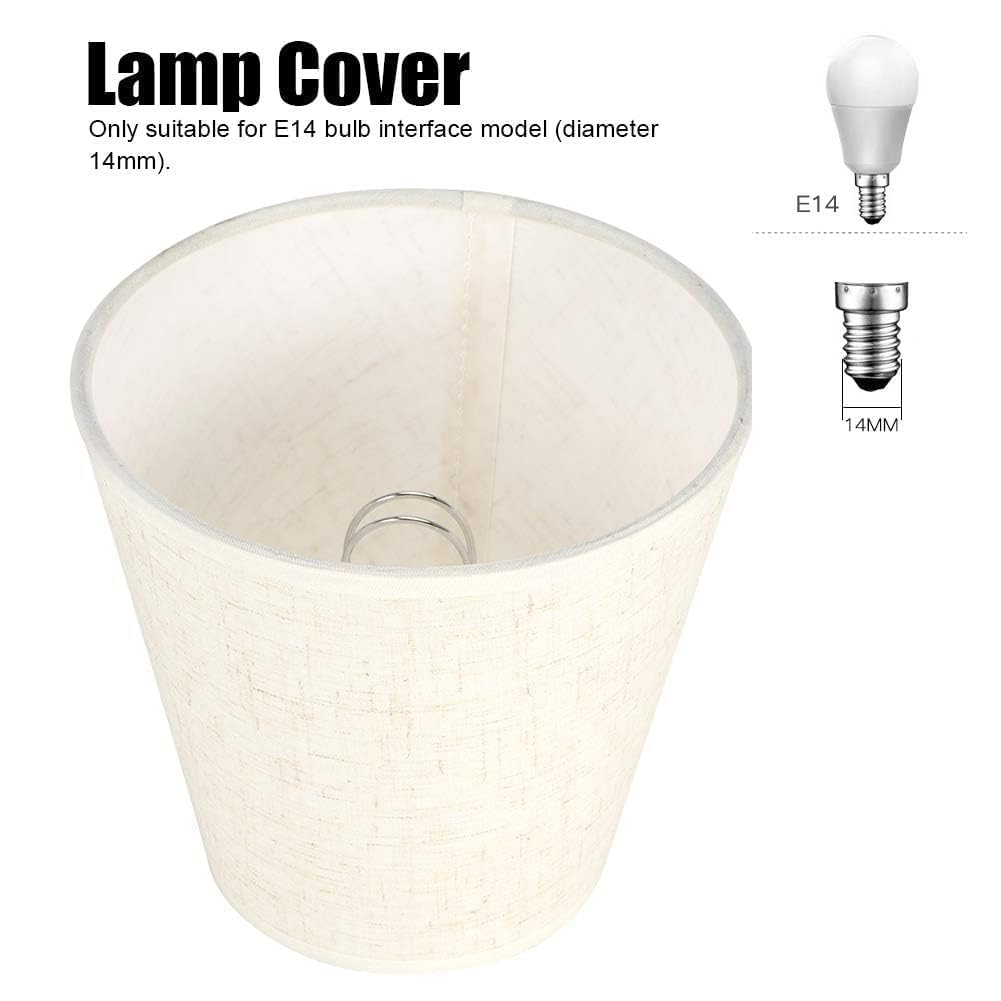 Chandelier Shades Set of 6, Small Lampshade Clip on Lamp Shade Cover E14 Table Floor Lamp Shade Replacement for Table Chandelier Wall Lamp