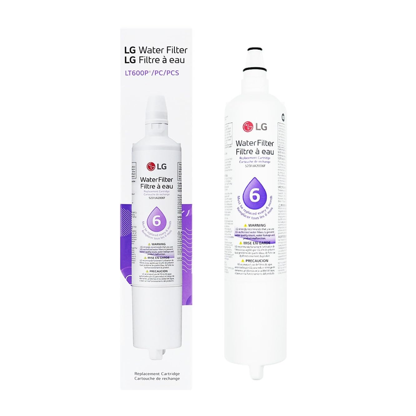 LG LT600P Genuine Replacement Refrigerator Water Filter, 1-Pack