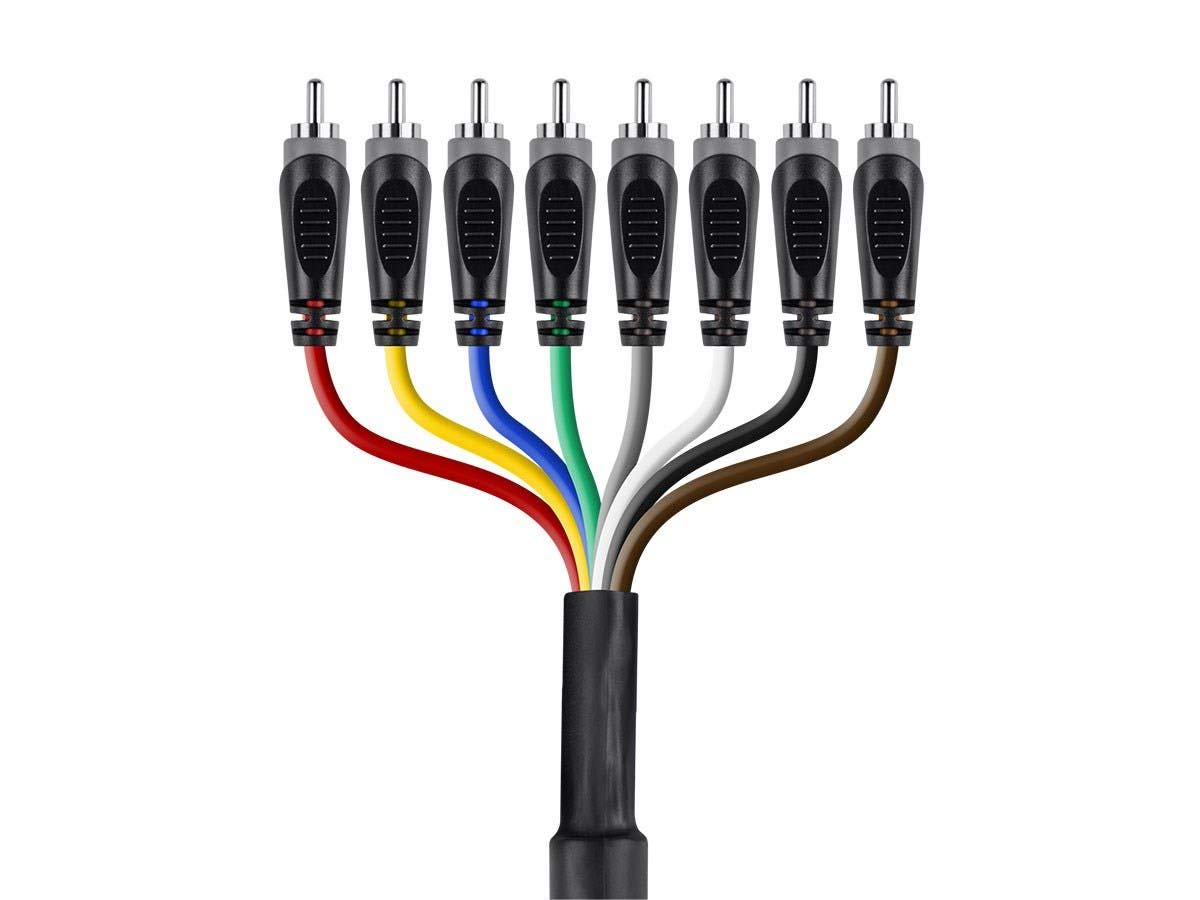 Monoprice 8-Channel 1/4 Inch TS Male to 1/4 Inch TS Male Snake 26AWG Cable C/d - 2 Meter (6 Feet) With 8 Balanced Mono/Unbalanced Stereo Lines