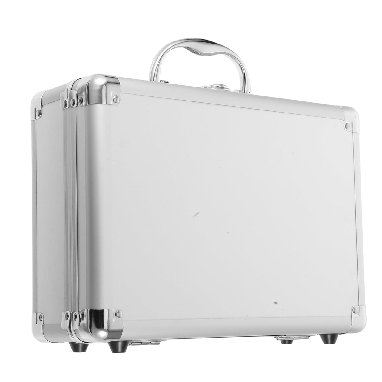 Aluminum Hard Case Tool Briefcase with Lock, Silver Carrying Case for Men’s Travel and Luggage, Protective Storage Box for Camera Drone Tools, 11.41 Inch, 1 Piece