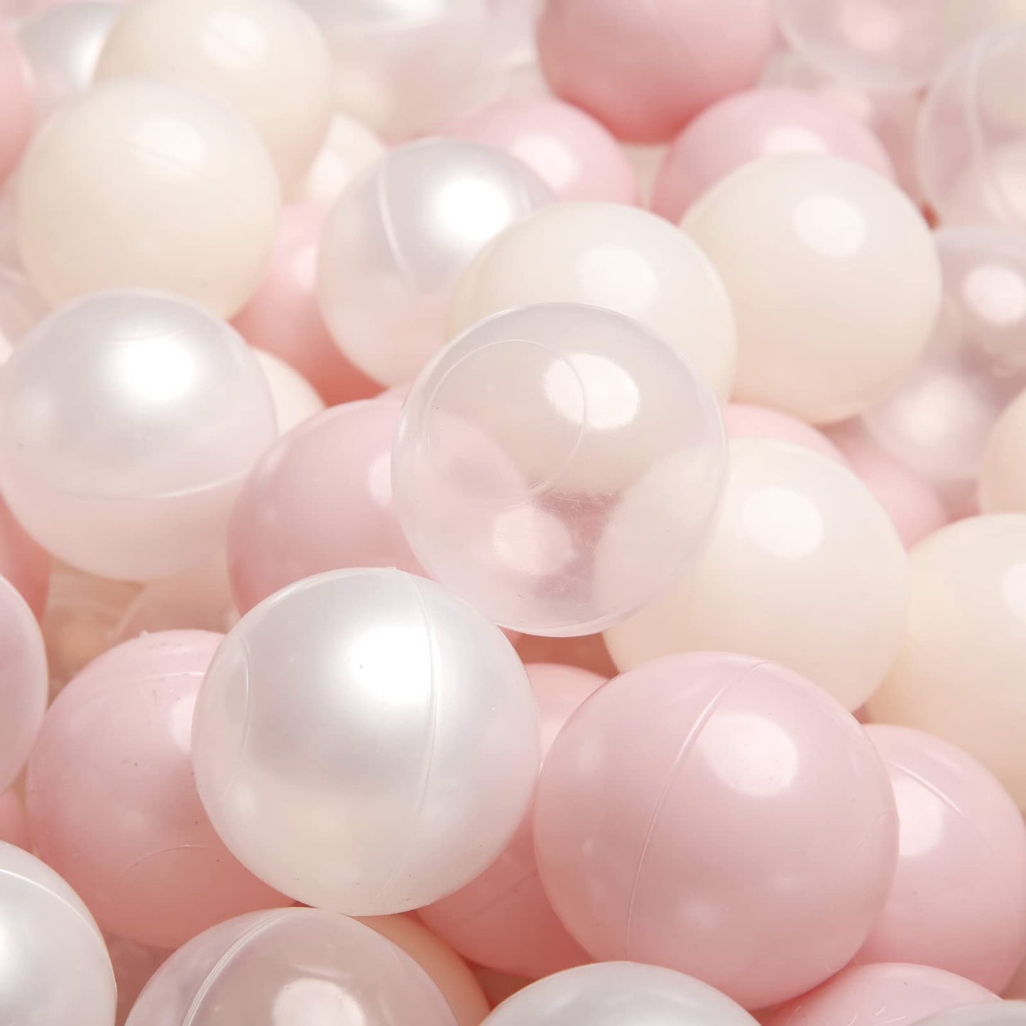 Ball Pit Balls for Toddlers 2.4 in, 100 Balls BPA Free Phthalate Free Non-Toxic Play Plastic Balls for Baby Kids Party Tent Party, Pink Pearl White