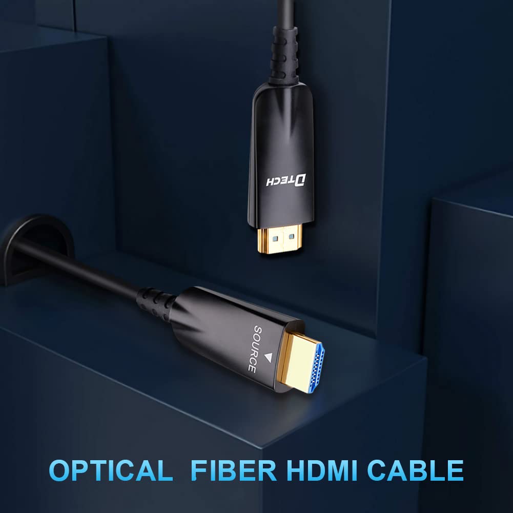 DTECH Fiber Optic HDMI Cable 75ft/23m Support UHD 4K 60Hz 2K 144Hz 18Gbps High Speed Thin and Light Weight an Ideal Solution for Long Distance Transmission