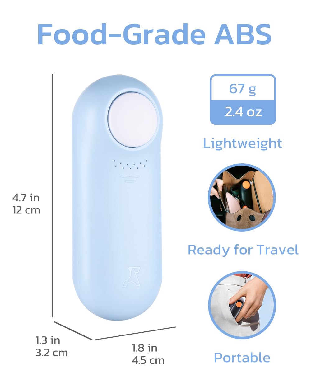 Clicker Dog Trainer & Dog Treat Pouch Alternative Dual Use 2 in 1 Dog Clicker for Training - Durable, Light (2.36 oz), Easy to Clean & Handle, Fast to Fill, Innovative Design, Blue - Click Design