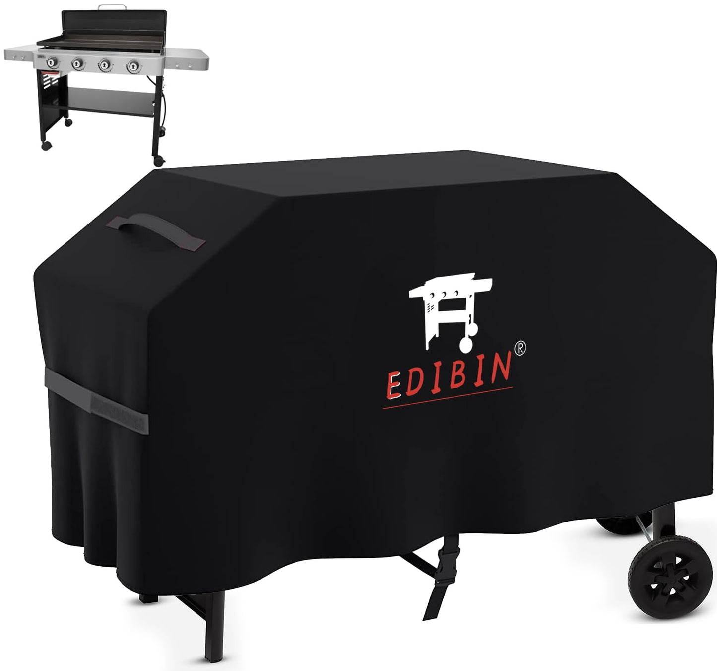 EDIBIN 28” Griddle Cover for Weber 28 Inch Griddle, Heavy Duty Waterproof, Black