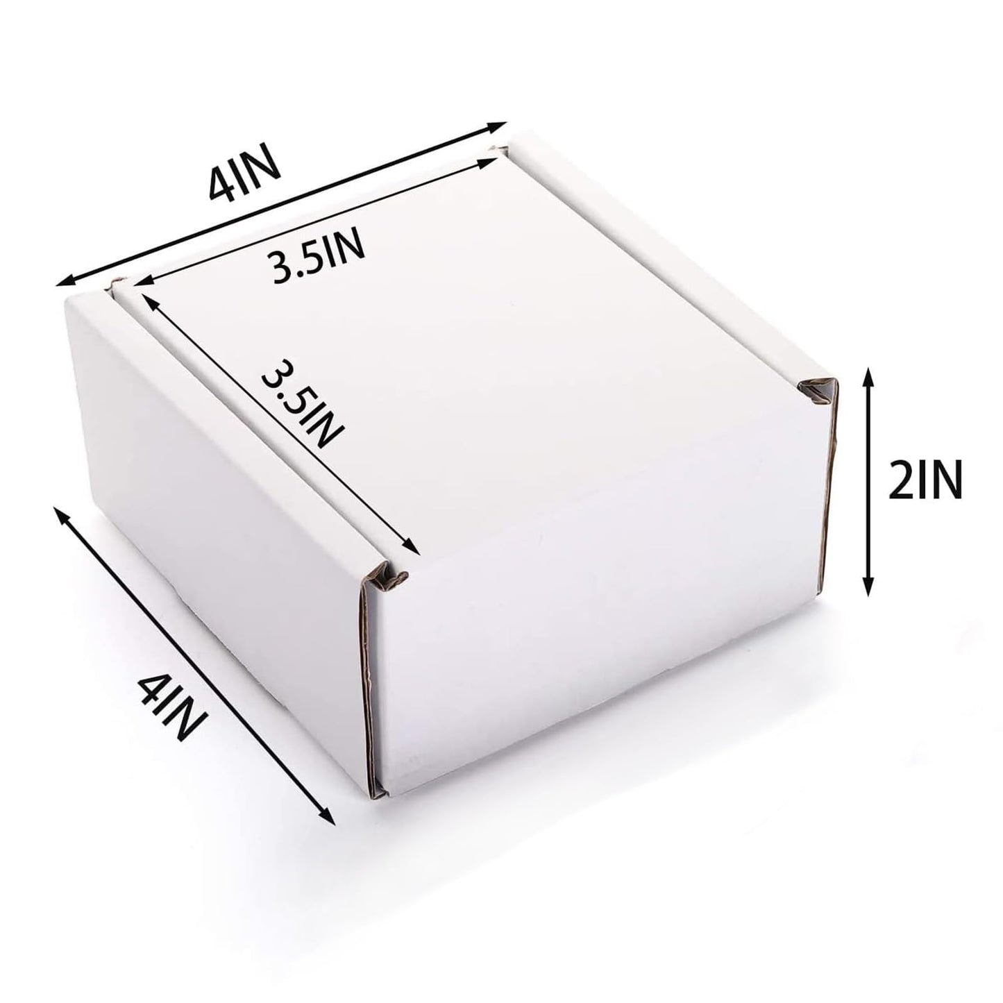Cedilis 75 Pack Corrugated Mailer, 4x4x2 Inches Shipping Boxes, Small Cardboard Box for Shipping Mailing and Storing, Recyclable, Crush Proof, Oyster White