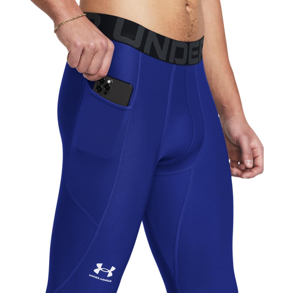 Under Armour Men's HeatGear Leggings, (400) Royal / / White, Small