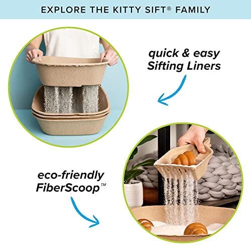 Kitty Sift (6-Pack) Disposable Cat Litter Box, Sustainable, Clean - Jumbo, 6-Pack