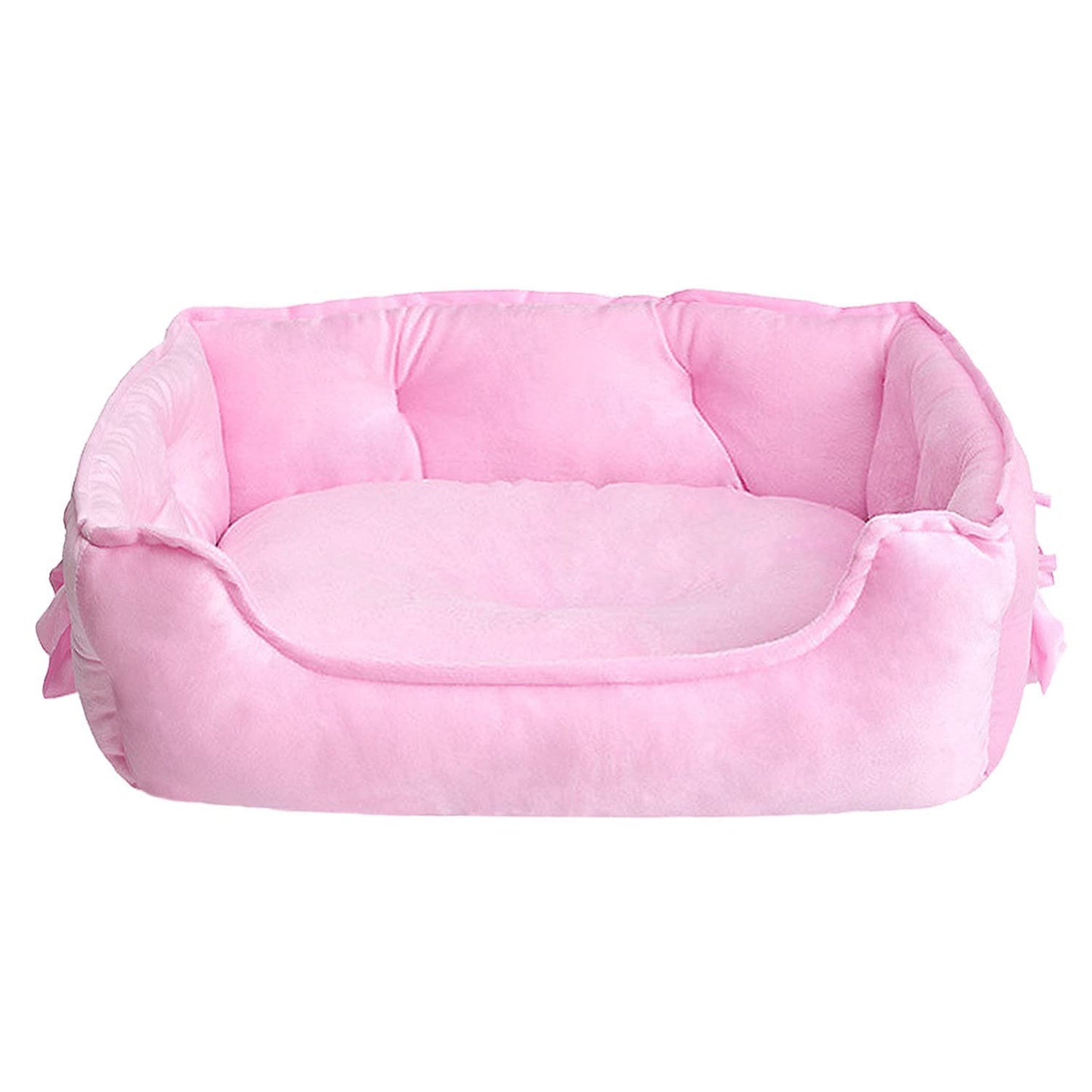 pawstrip Cute Princess Dog Bed Pink Puppy Bed for Small Dogs Breathable Cat Couch Bowknot Pet Cushion Comfortable Kitten Nest Girl Doggy Sofa, Waterproof Bottom (Pink)