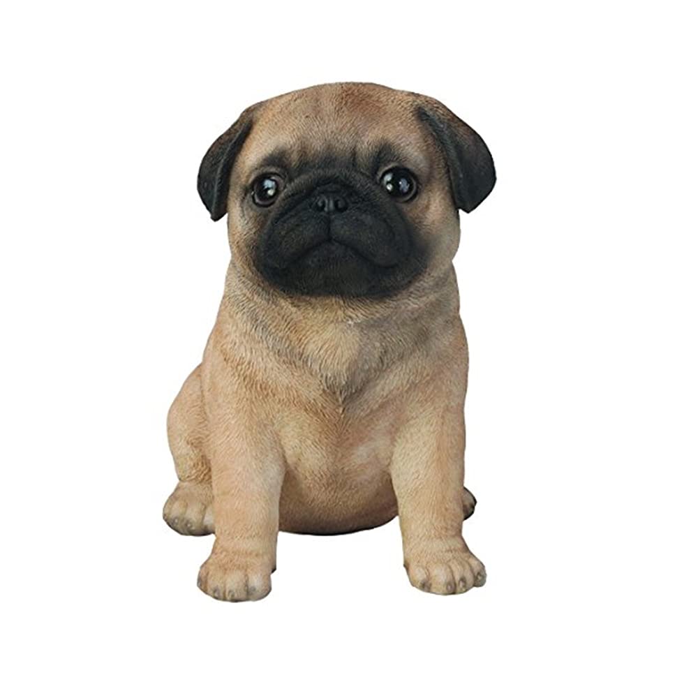 Hi Line Sitting Pug Puppy Figurine,Brown/Tan