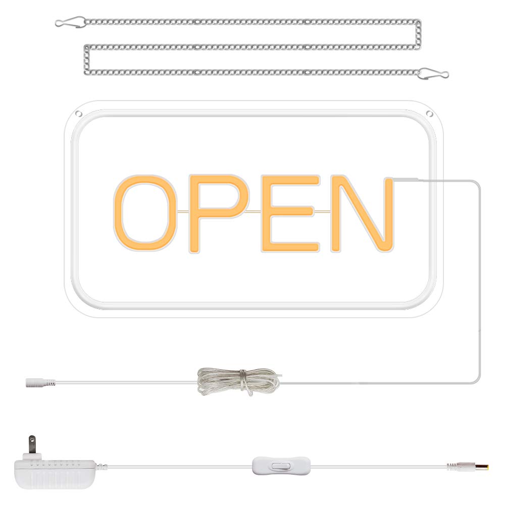 16"x 9" LED Neon Open Sign for Business, Ultra Bright Lighted Sign Open, Electric Light up Sign for Stores, Restaurants Offices Retail Shops Window Storefronts