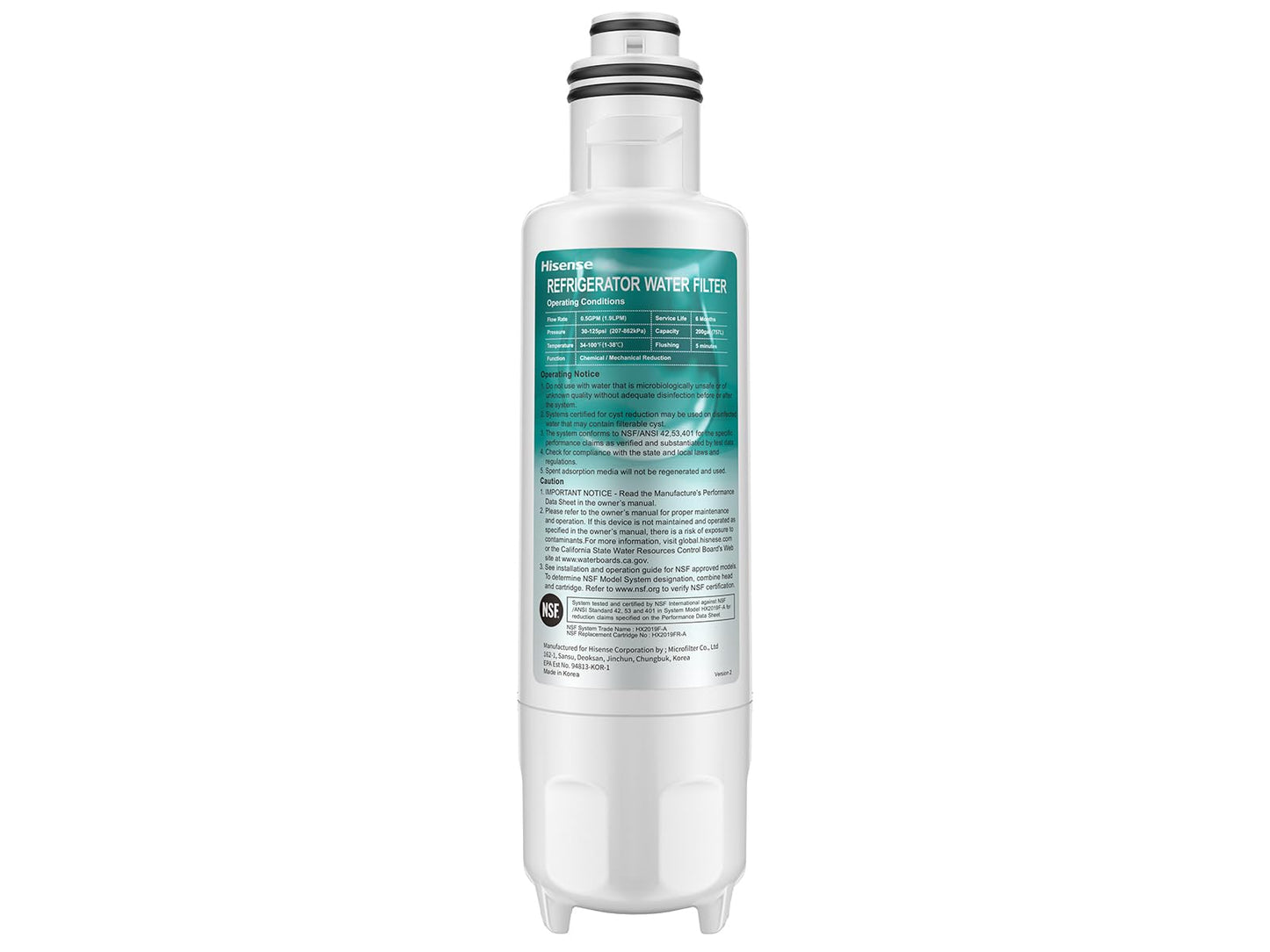 Hisense HX2019F-A, Water Filter for RF200D4CSE & RF225C3CSEI