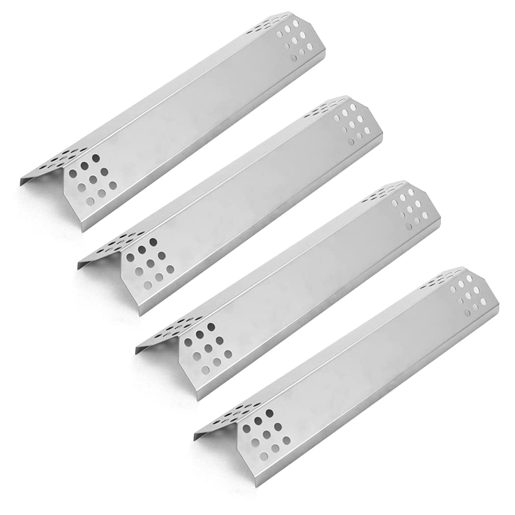 BBQSAVIOR SP39 BBQ Parts Heat Plate for Master Forge 1010048 Gas Grill, Stainless Steel Heat Shield Heat Tent Burner Cover Flame Tamer, 15 1/8 inch, 4-Pack