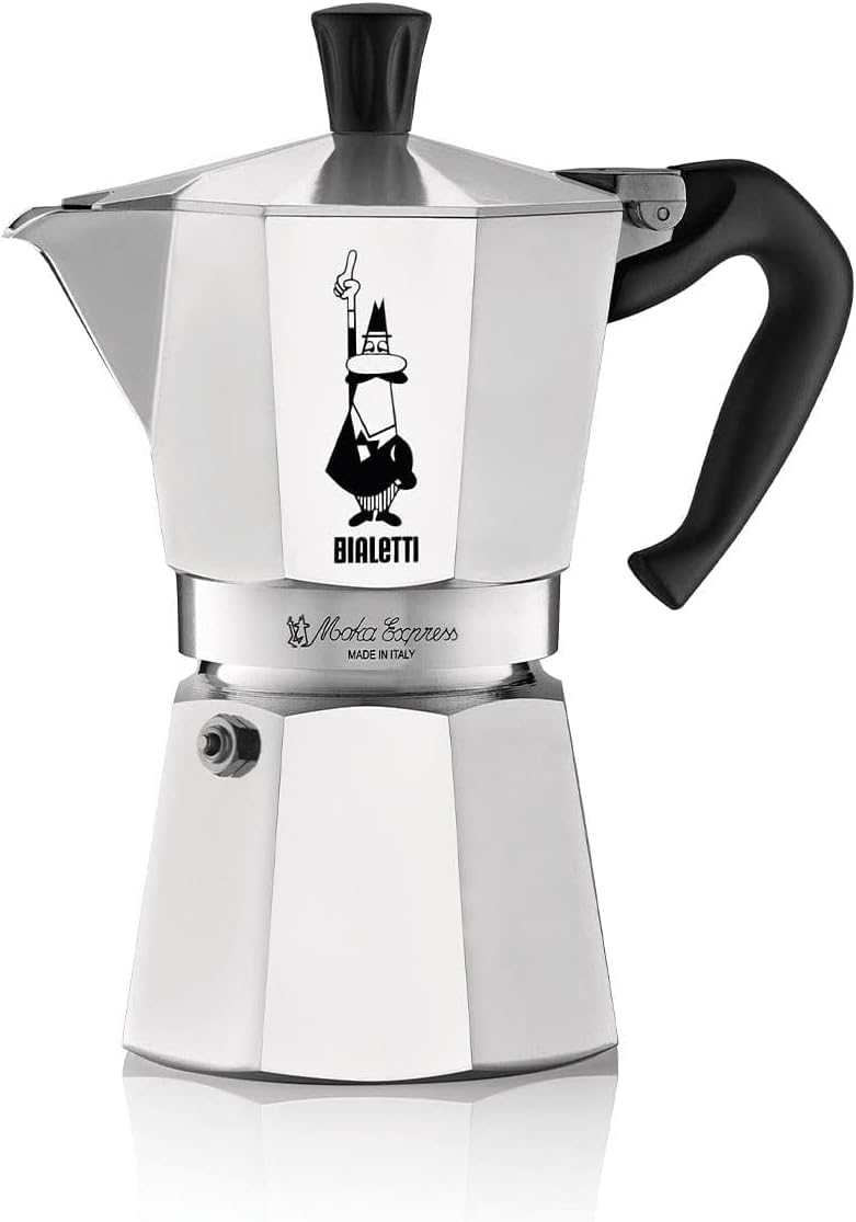 BIALETTI Moka Express 6-Cup Aluminum Stovetop Espresso Maker, Silver