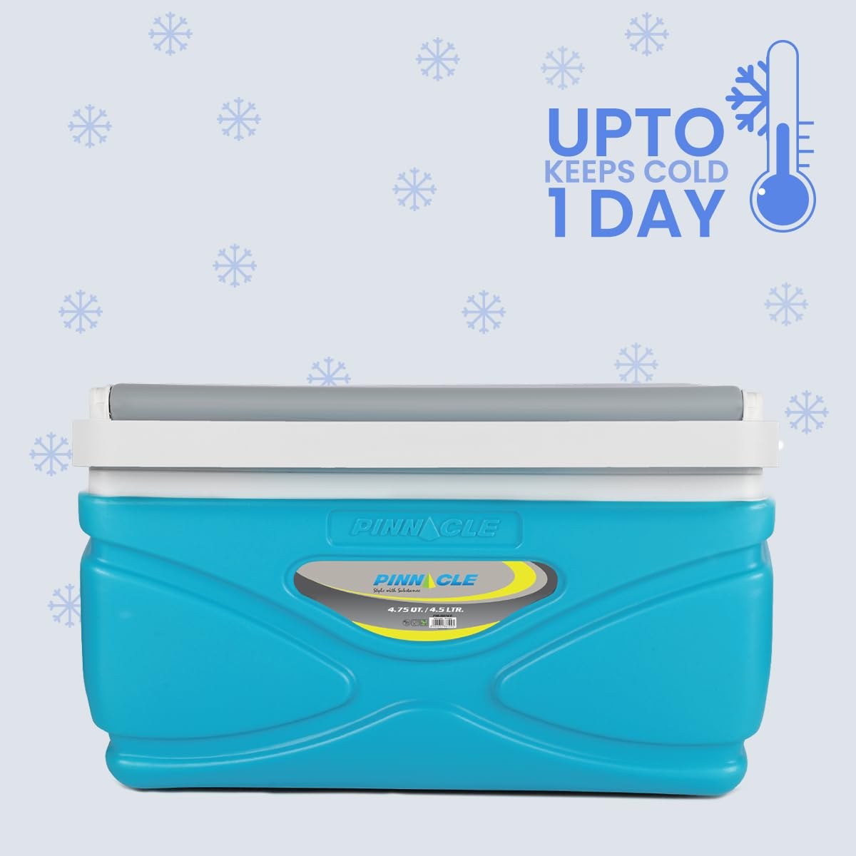 Picnic Cooler – 4.5 Liter Hard Cooler – Coolbox Keeps Contents Cool for 48 Hours – BPA Free Outdoor Cooler – Portable Cooler for Picnics, Grill, Camping (Sky Blue)