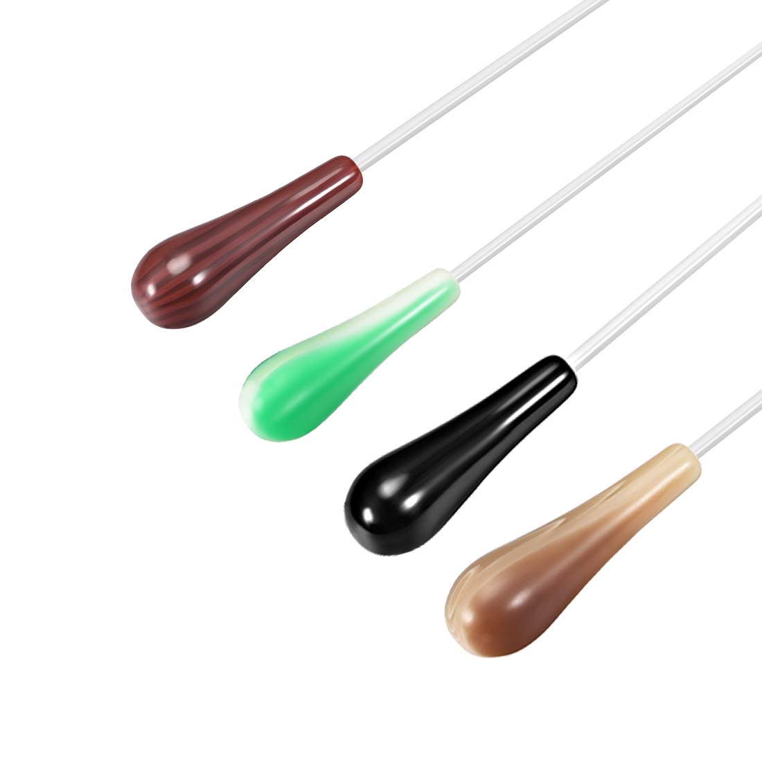 uxcell Music Conductor Baton 39cm/15.35inch Length Brown Red Black Green Resin Handle Music Conducting Baton 4pcs