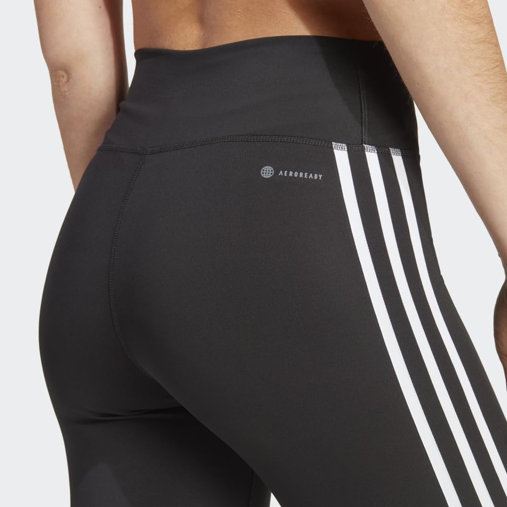 adidas Womens ADIDAS Training Essentials 3-Stripes HIGH Waisted 3/4 Black XS