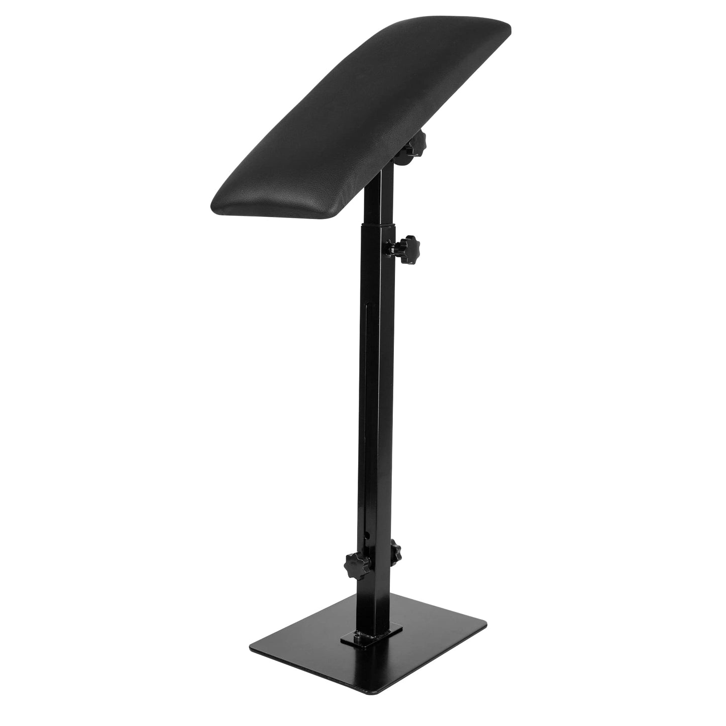 Square Iron Tattoo Armrest - Heavy Duty, Adjustable Height & Tilt, Leg Rest Stand with PU Leather Arm Bar Pad