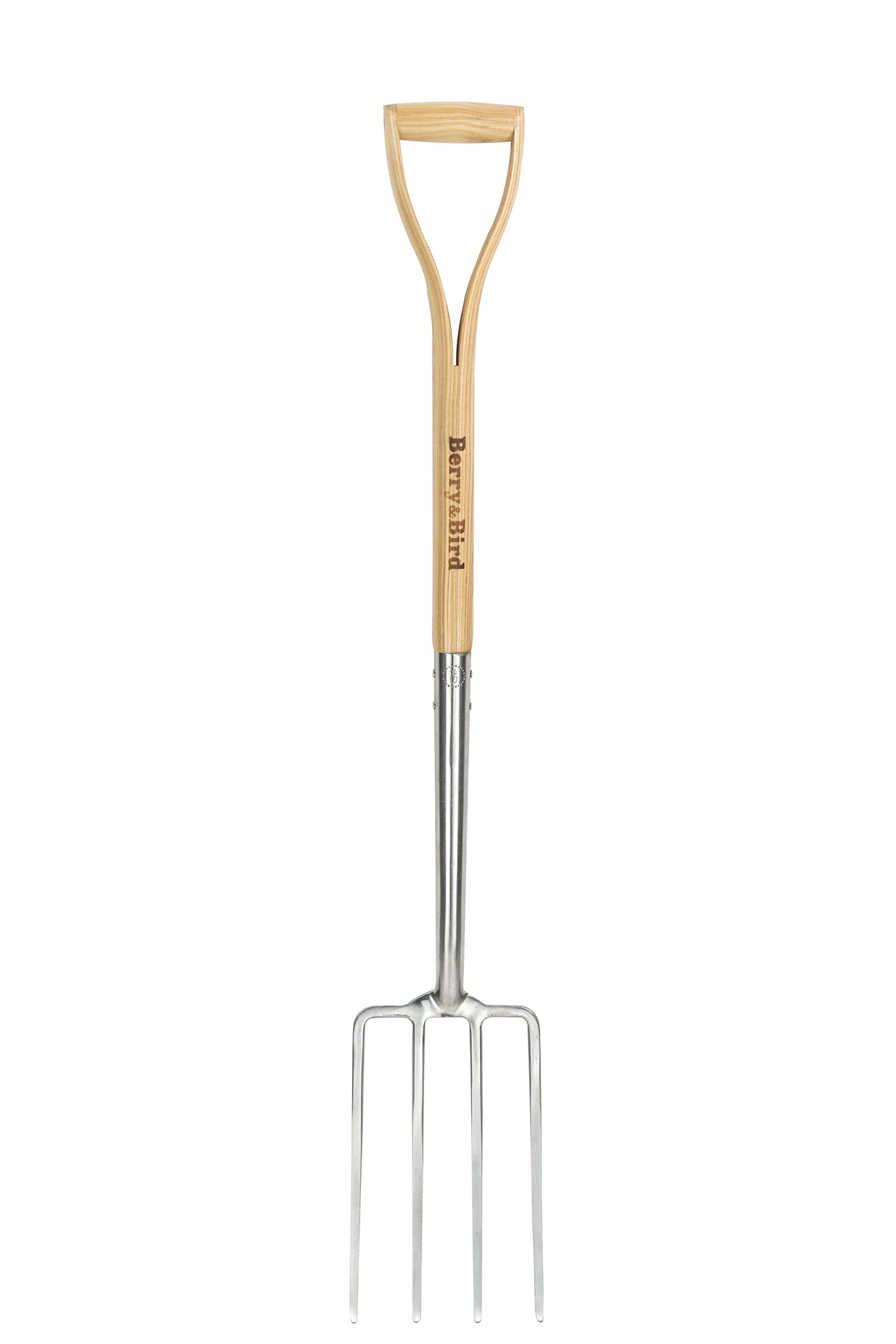 Berry&Bird Garden Digging Fork, 37.4" Stainless Steel Garden Spading Fork with D-Grip Handle, 4-Tine Heavy Duty Long Handled Pitchfork with Ash Wood Handle for Digging, Planting, Aerating, Cultivating