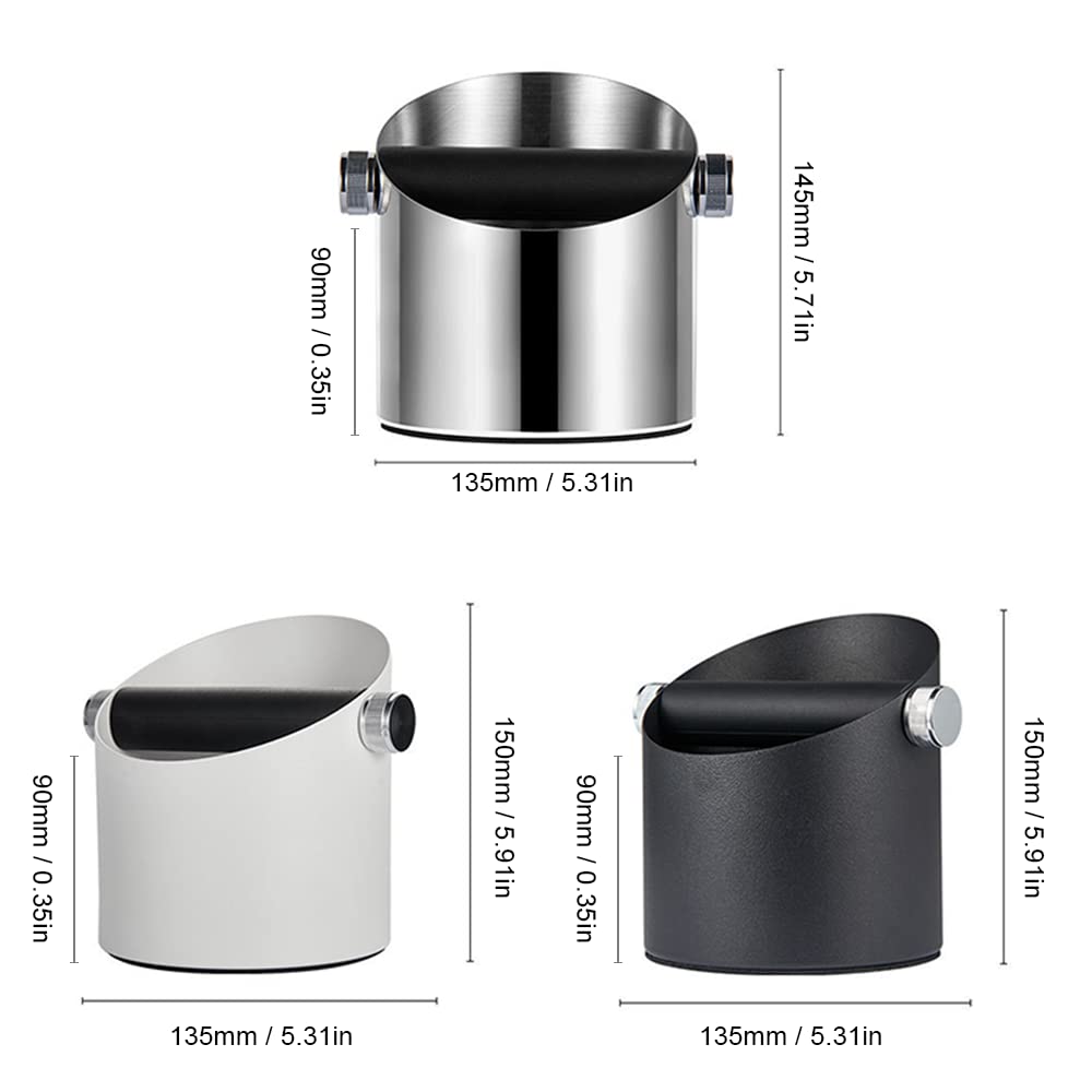 Ompellus Espresso Knock Box, Large Capacity & Non-Slip Base Coffee Knock Box, Barista Tools, Espresso Machine Accessories (White)