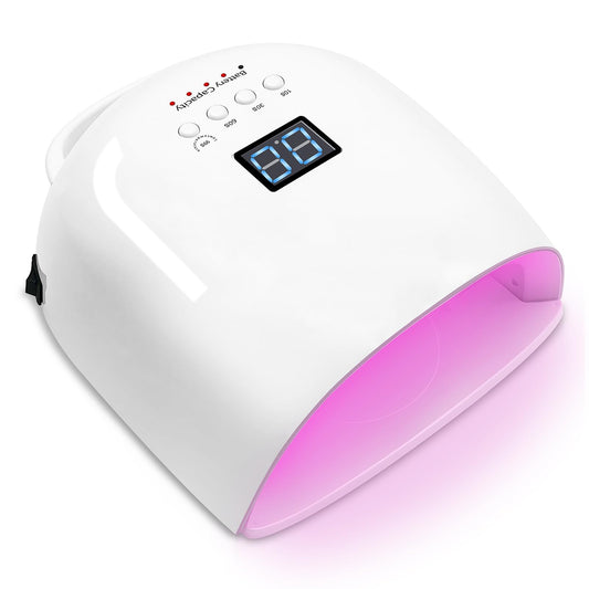 BIDUO UV LED Nail Lamp, 86W Rechargeable Cordless Nail Dryer, 52 Lamp Beads 4 Timers Settings & Auto Sensor, Professional Gel Polish UV LED Nail Light for Salon & Home (White)
