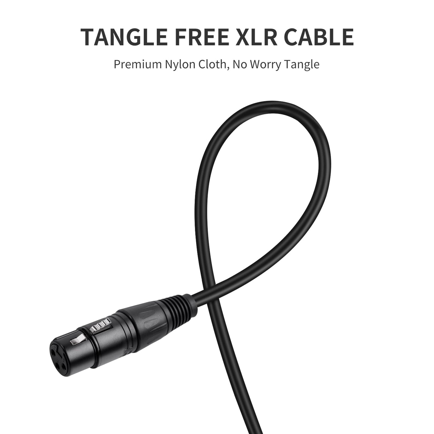 SZLliyxs 2 Pack 3 Pin XLR Female to Female Microphone Cables,6.6 FT,Professional Balanced Audio Cable with Oxygen-Free Copper, Gold-Plated Connectors - for Studio, Stage, PA Systems
