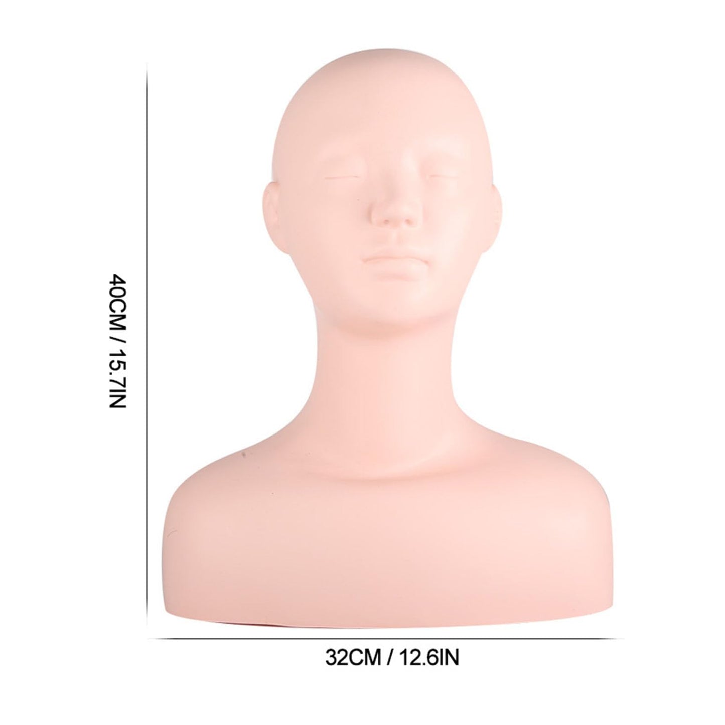 Lwuey Multi Function Makeup Practice Model, Esthetics Soft Mannequin Head with Shoulders Massage Wig Hat Display Silicone PVC Skin Texture Convenient Suitable for Salons Cosmetology School Students