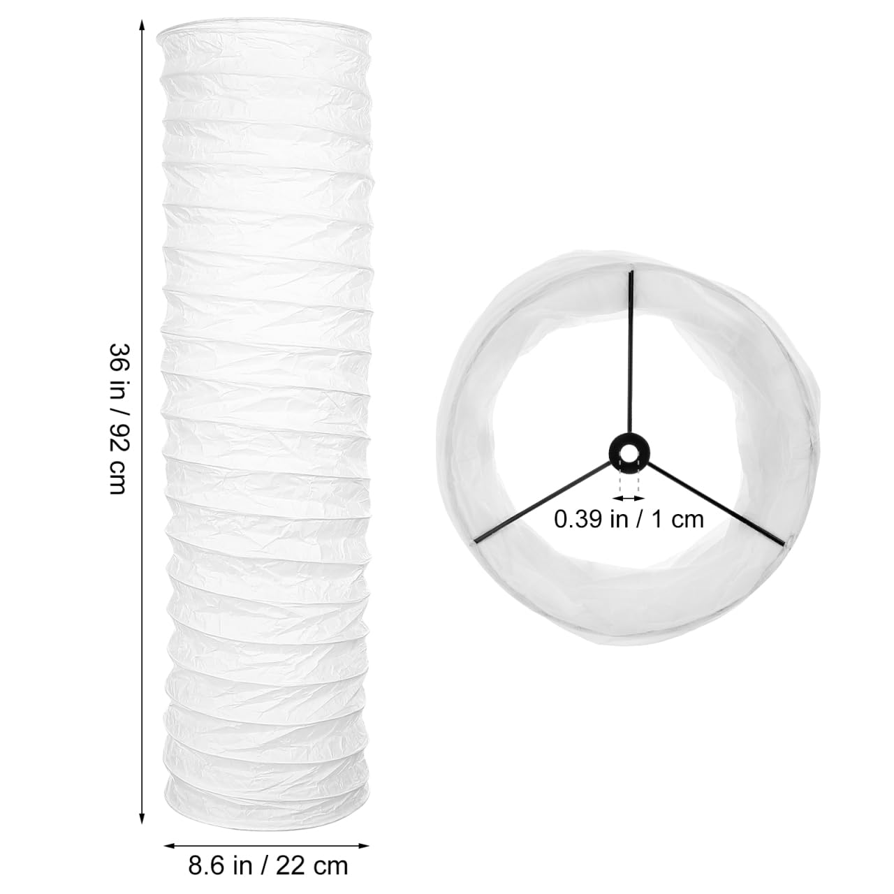 TOVINANNA Paper Lamps Shade, Foldable Rice Paper Floor Lampshade Lamp Cover for Bedroom Living Room, Modern Nordic Style Standing Light Shade for Home Decoration