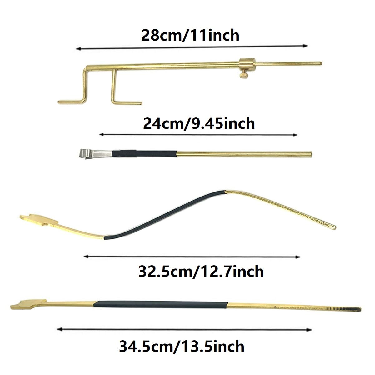 TUOREN 4Pcs Cello Sound Post Tool Set Include Straight S Style Post Setter, Sound Post Gauge and Retriever Clip, Luthier Install Repair Tool Kit Cello Making Tools