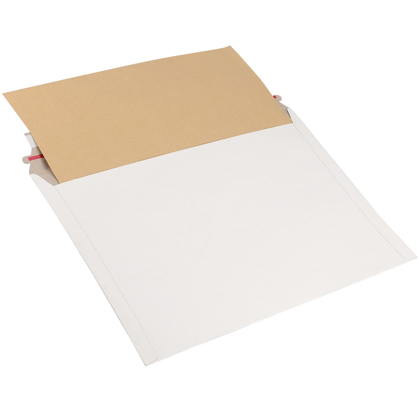 SINJEUN 100 Pack 9X 12.8 Inch Stay Flat Mailers, 250 GSM Self Seal White Cardboard Envelopes, Stay Flat Envelopes for Files, Photos, Pictures, Papers