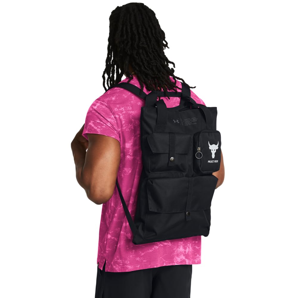 Under Armour Unisex Project Rock Gym Sack, (001) Black / / Mod Gray, One Size