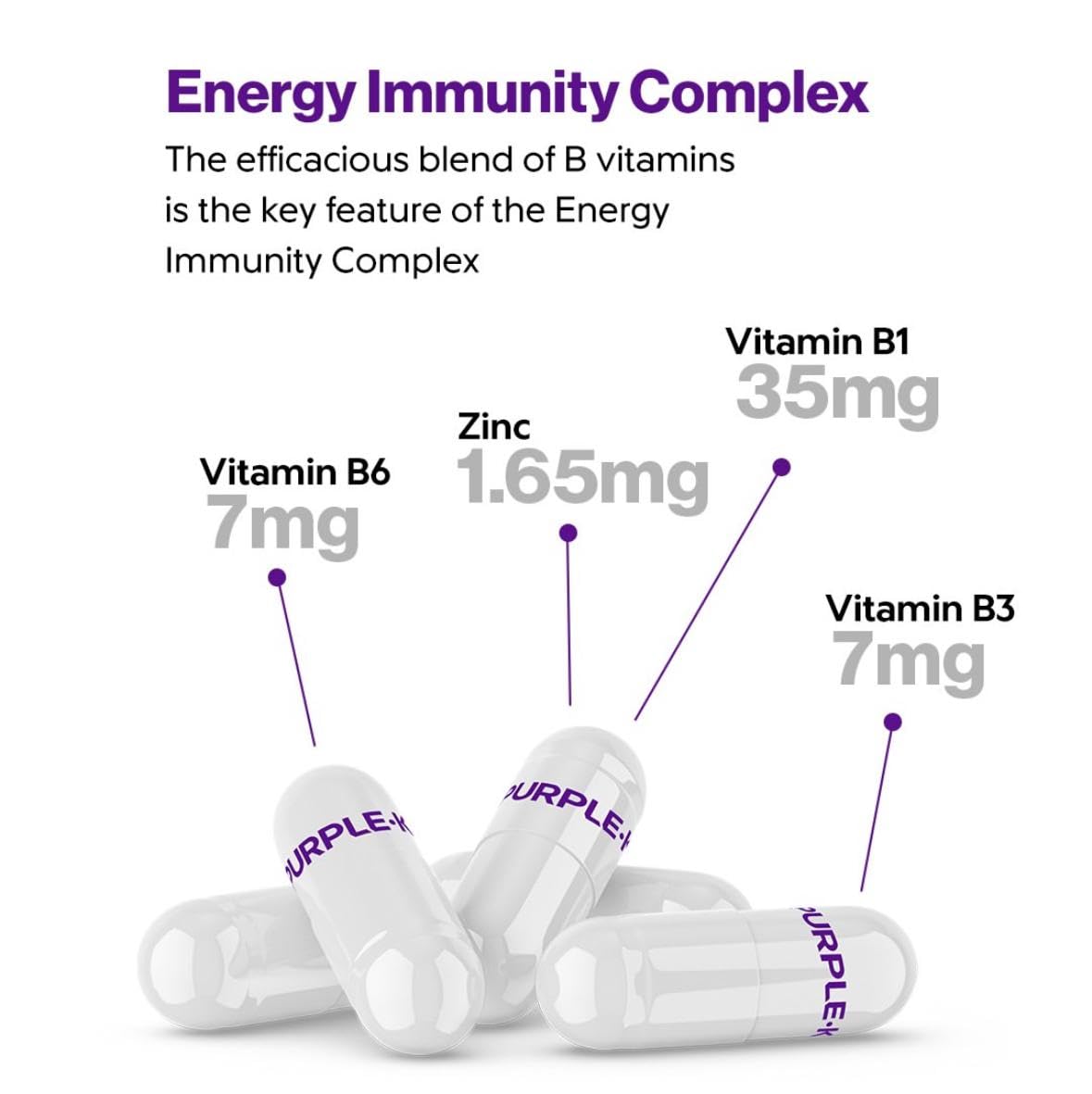 PURPLE-K King of Creatine Capsules for Muscle Growth, Enhance Strength & Performance, Up to 60% Better Creatine Absorption, No Bloating, No Loading and No Subdermal Water Retention with the Inclusion of the Energy Immunity Complex- 150 Veggie Pills