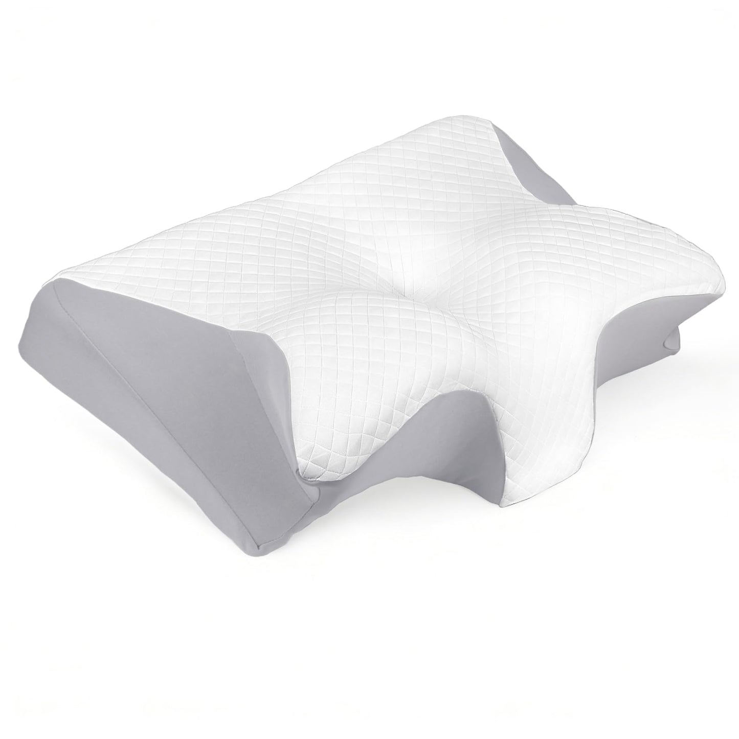 Sleep Apnea Pillow, Memory Foam Pillow for Neck Pain Relief, 2026 New Cervical Neck Pillow, Ergonomic Contour Neck & Shoulder Support, Cooling Breathable Cover, for Side Back Stomach Sleepers (Gray)