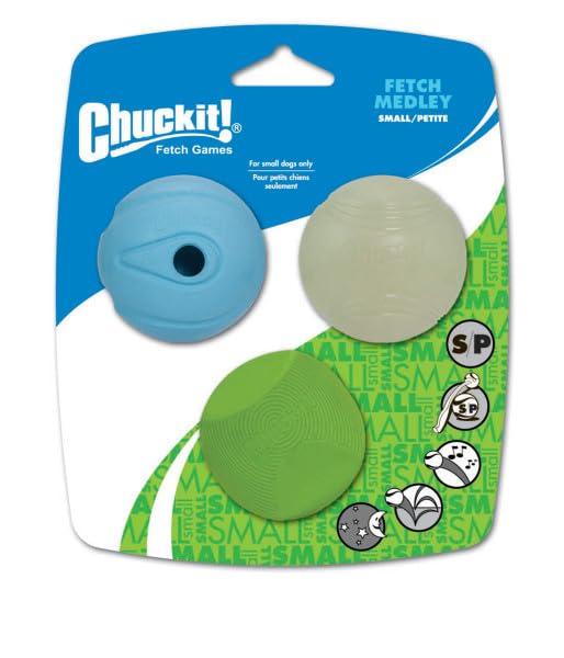Chuckit! Small Fetch Medley Balls 2 inch, 3-Pack