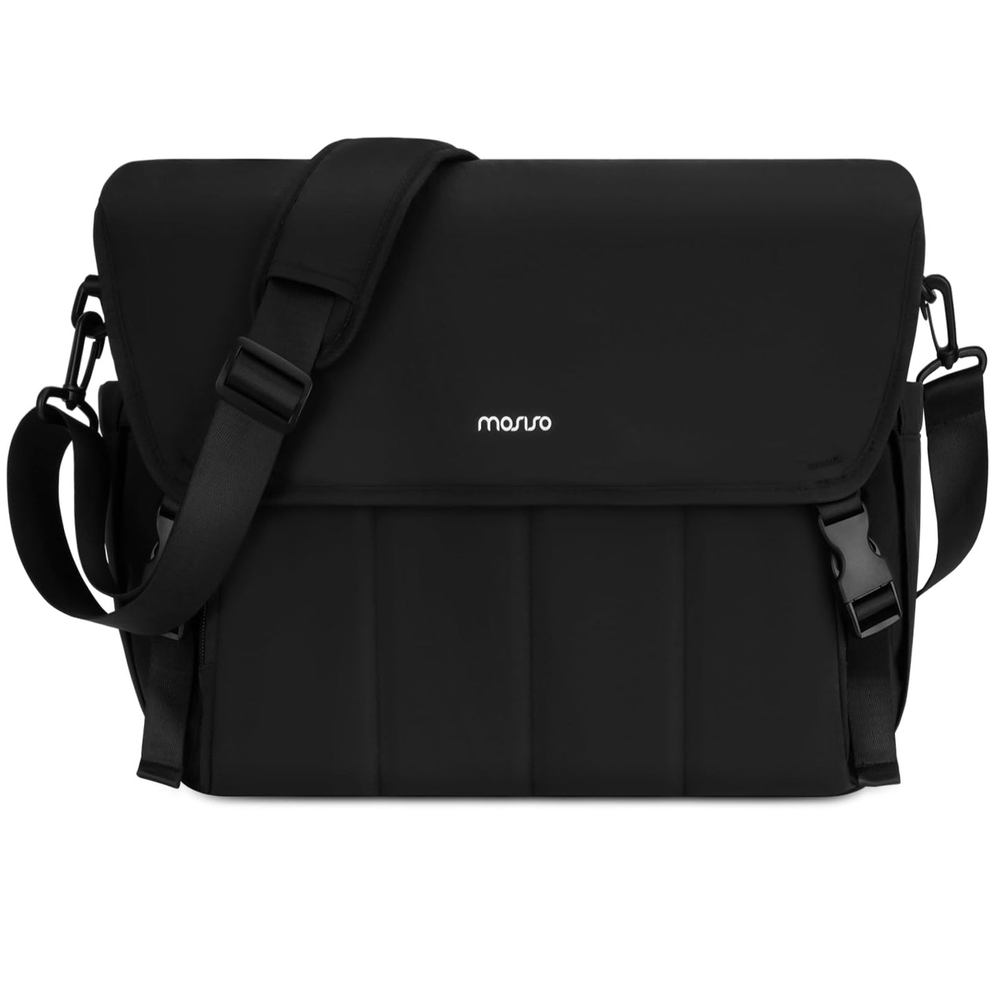 MOSISO Messenger Bag for Men, 15.6 inch Computer Laptop Bags with Laptop Compartment for Work Business Office Travel, Crossbody Satchel bags Briefcase Shoulder Bag Bookbag for College Teacher, Black
