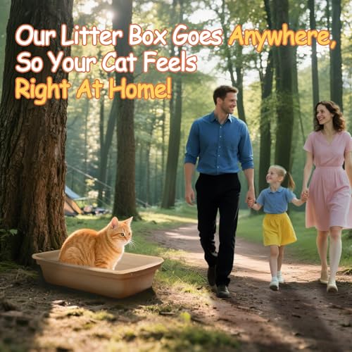 Disposable Litter Boxes for Cats Large: Recyclable 6-Pack Multi-Layer Leak-Proof Tray for Travel/Indoor Fits Most Jumbo Box as Liner