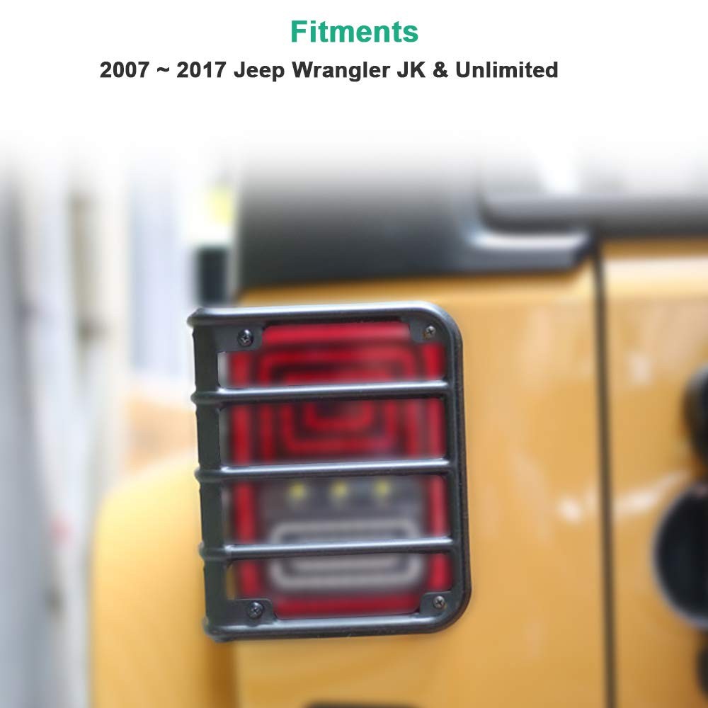Taillight Cover Compatible with 2007-2017 Jeep JK Wrangler Tail Light Guards Cover, Lights Cover, JK Rear Light Protector, JK Tail Light Protector