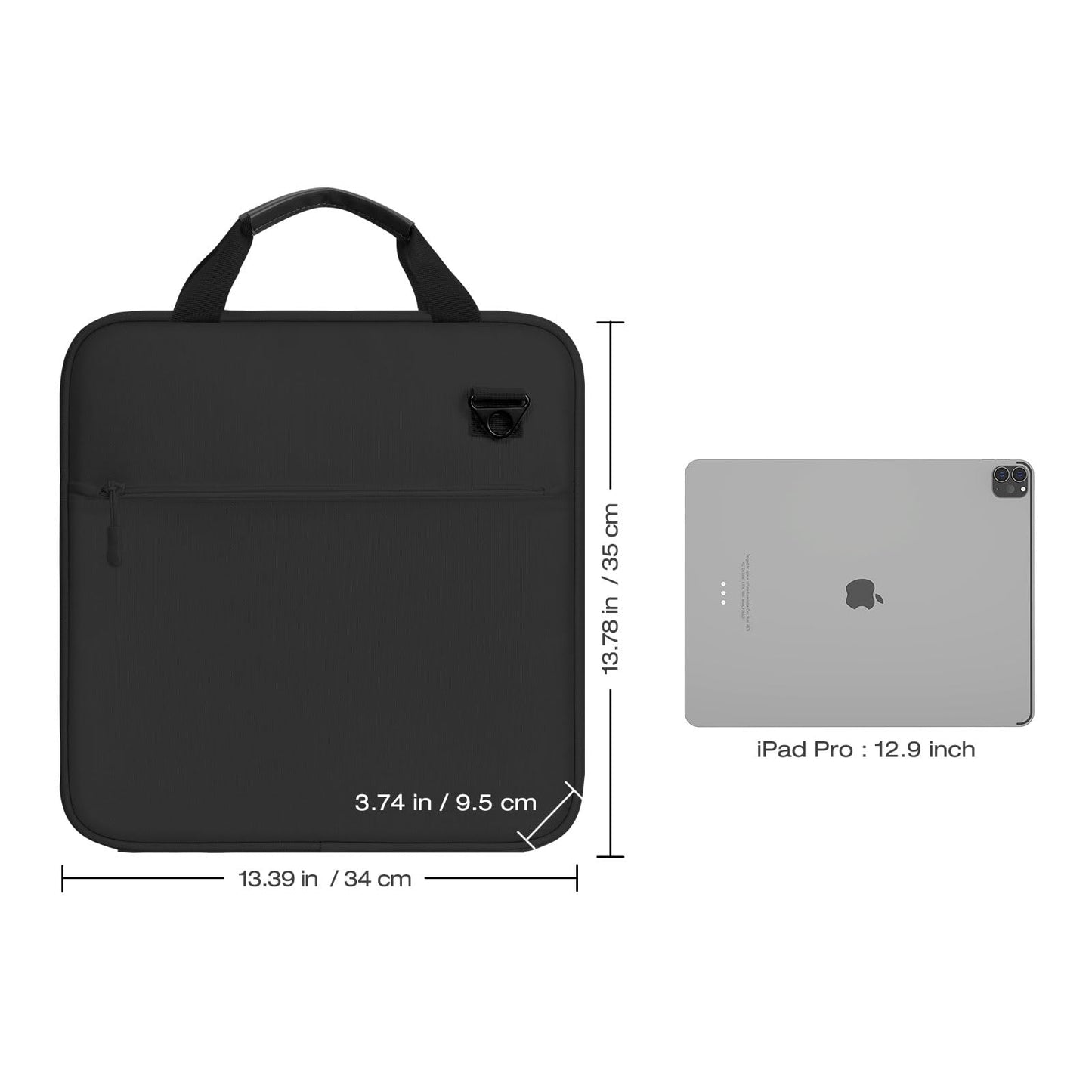 MoKo Zipper Binder, 3 Inch 3 Ring Binder with 5-Tab Expanding File, 700 Sheets Capacity & Shoulder Strap & Handle, Multi-Pocket Zipper Organizer for Middle School, Black