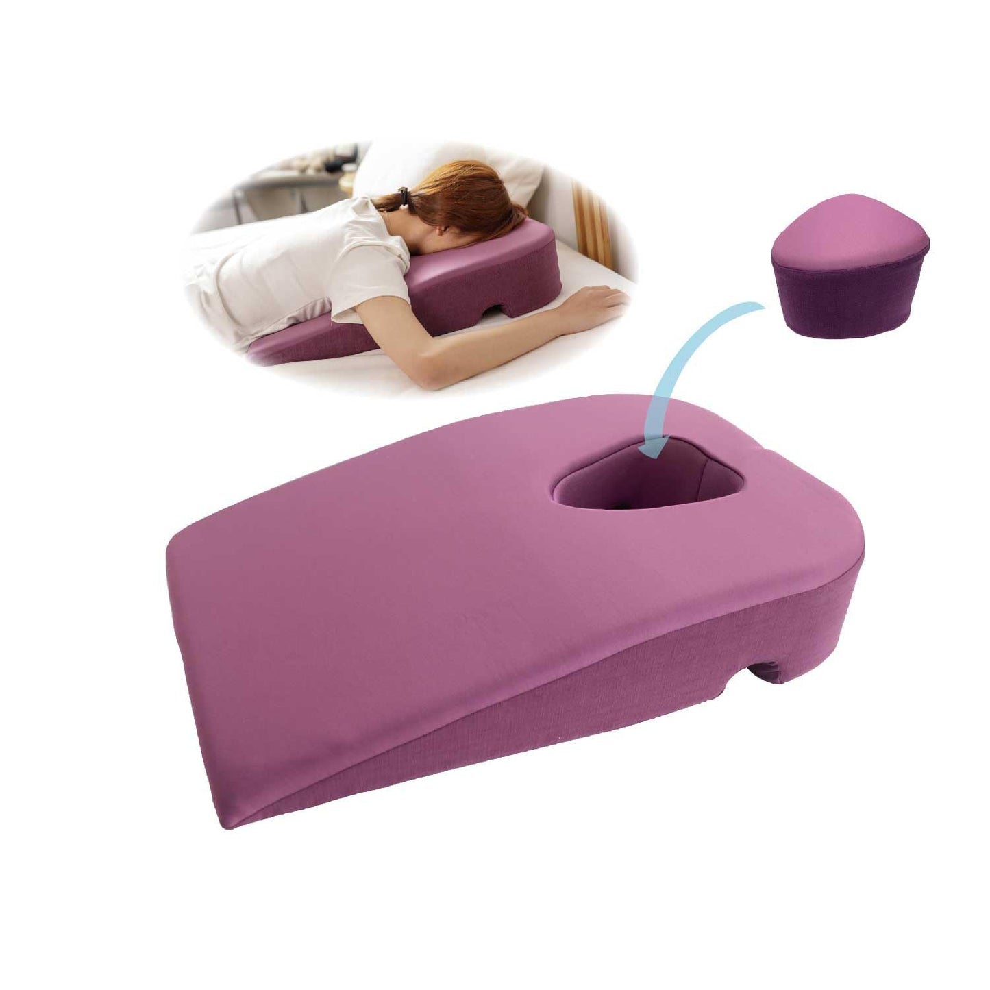 ProdigyTW 3 in 1 Face Down Pillow, Massage Pillow face Down, Wedge Pillow for Sleeping, Prone Pillow,Massage Table Portable,Removable Cover (2 Colors)