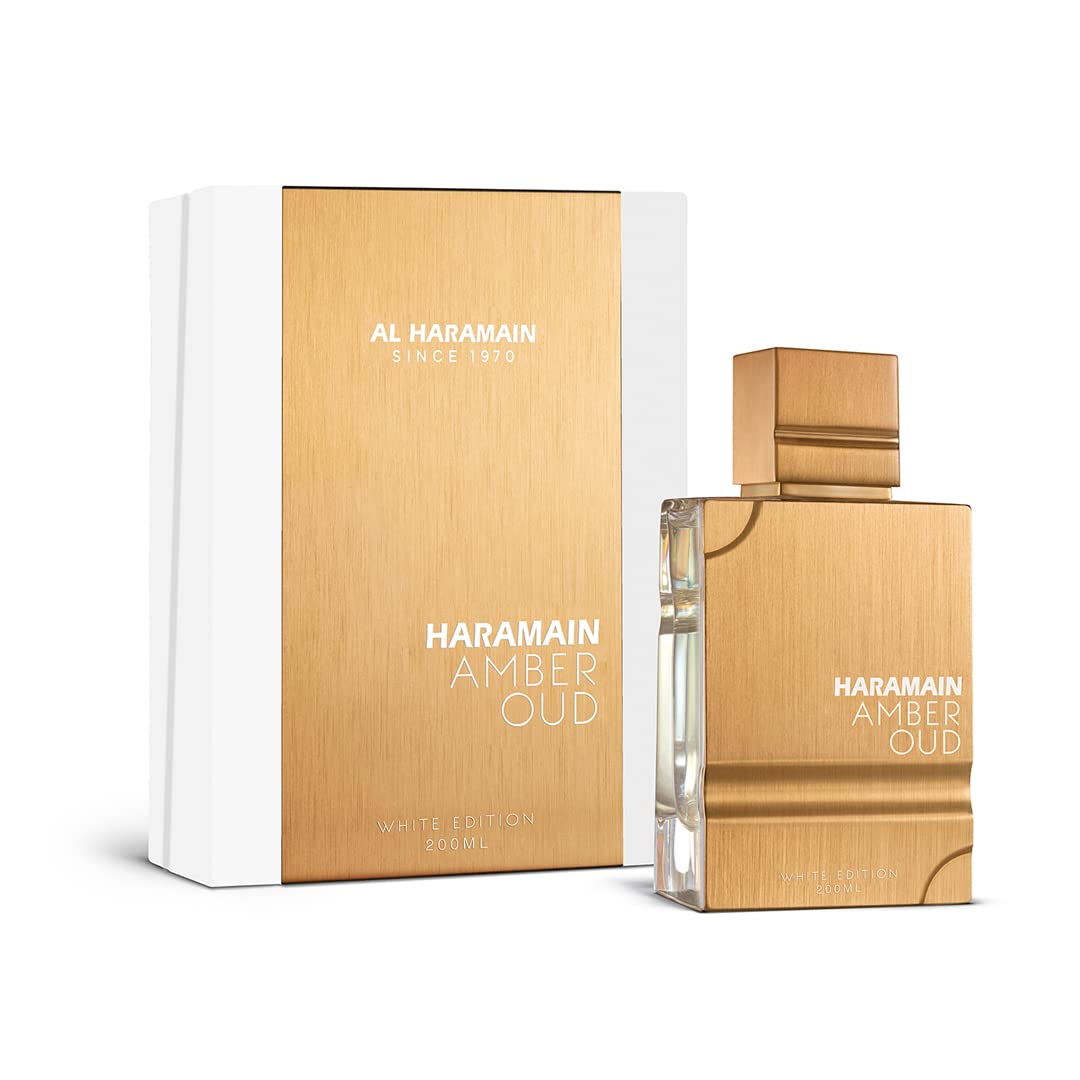 Al Haramain Amber Oud White Edition - Arabian Perfume for Women and Men - Unisex Amber Perfume - Long Lasting Perfume for Men and Women - 200 ml