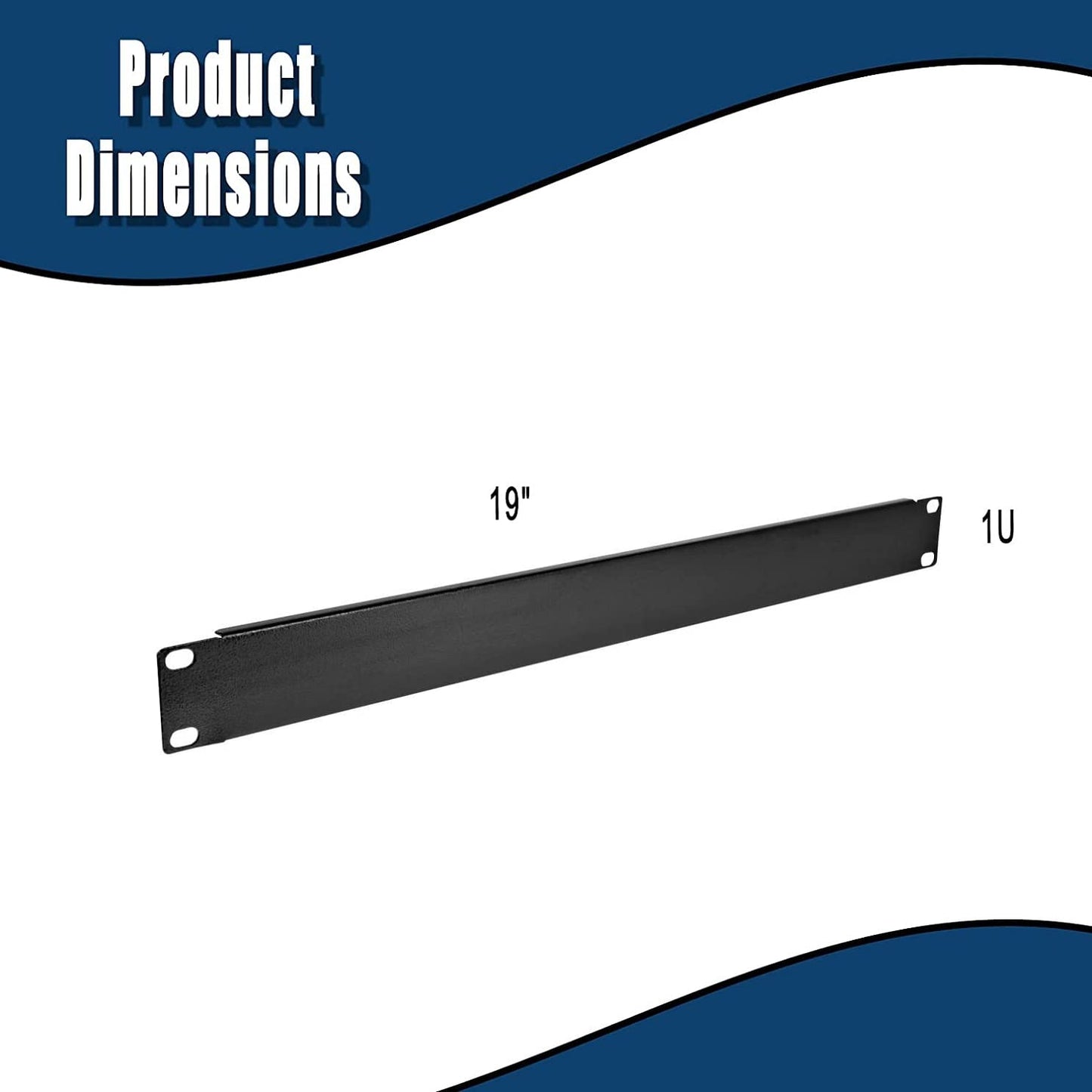 4 Pack Network Blank Plate Server Rack Panel-Metal 1U Vented Filler Mount Panel Spacer and Cage Nut for 19" Network IT Server Rack or Cabinet Enclosure,Black.
