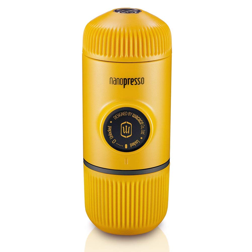 WACACO Nanopresso Portable Espresso Maker, Upgrade Version of Minipresso, 18 Bar Pressure, Yellow Patrol Edition, Extra Small Travel Coffee Maker, Manually Operated. Fit for Tiny Kitchen and Office