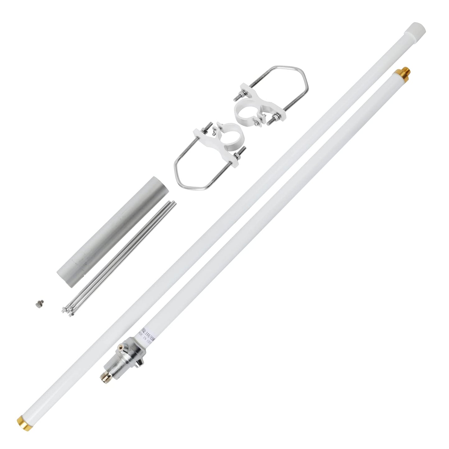 HYSHIKRA FB17UV Dual Band 2M/70CM Fiberglass 4.5/7.2dBi 66in. UHF-Female(SO239) Base Outdoor Roof Antenna with Bracket Mount for Kenwood Yaesu Motorola Icom Mobile Radio Transceiver