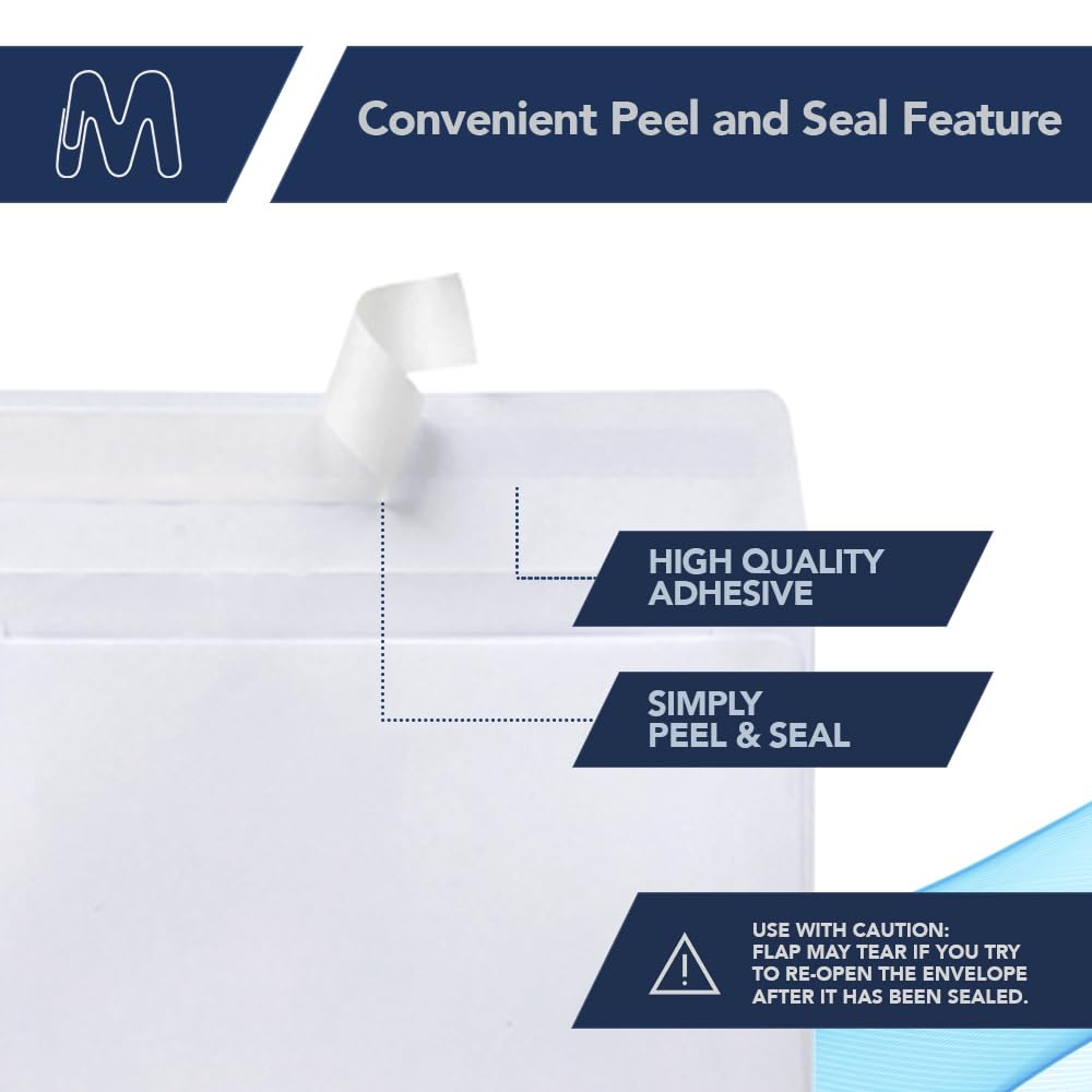 MOS A6 Invitation Envelopes – 4-3/4" x 6-1/2" White Mailing Envelopes Self Seal (500 Count) – 120GSM/ 32LB Bond Heavy Duty – Gift Card Envelopes, Business Envelopes, Card Envelopes, Wedding Envelopes