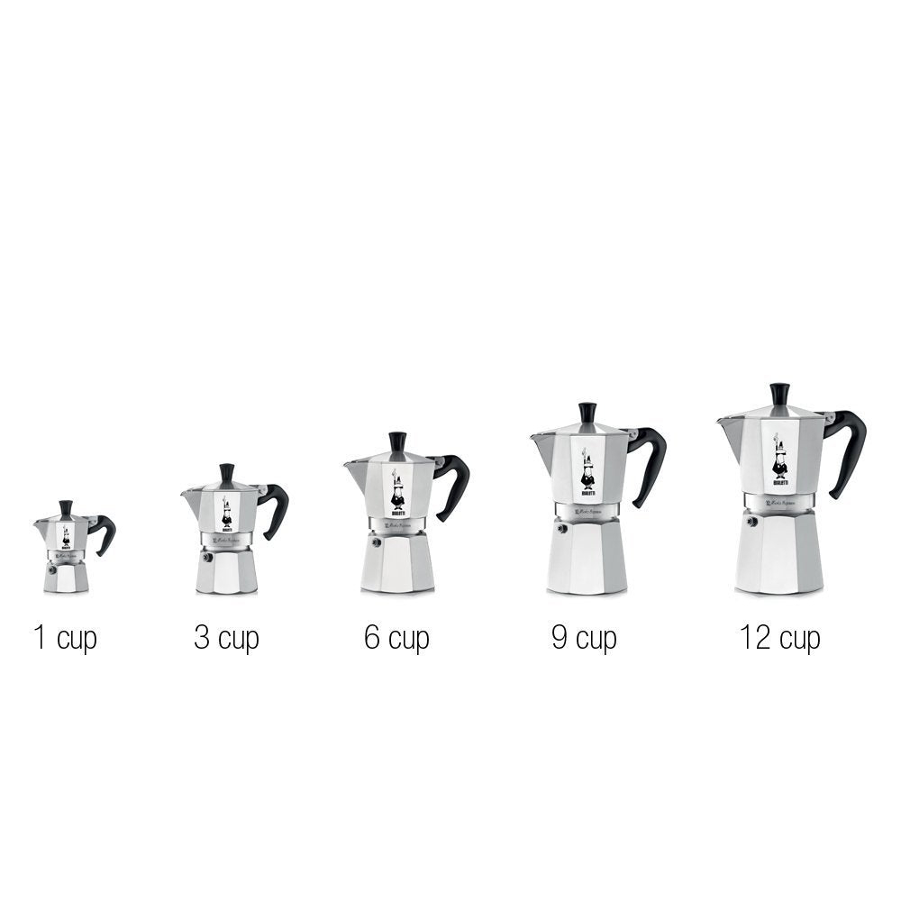 Bialetti - Moka Express: Iconic Stovetop Espresso Maker, Makes Real Italian Coffee, Moka Pot 3 Cups (4.3 Oz - 130 Ml), Aluminium, Silver