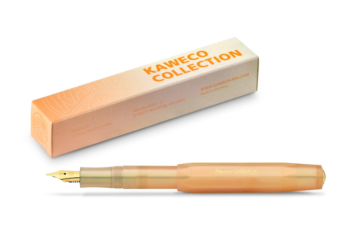 Kaweco COLLECTION Fountain Pen Apricot Pearl, Fine Nib Sport Octagonal Clip Gold, 1 Count (Pack of 1), 11000215