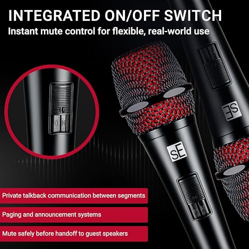 SE Electronics V2-SW Supercardioid Dynamic Handheld Microphone with On/Off Switch, Black