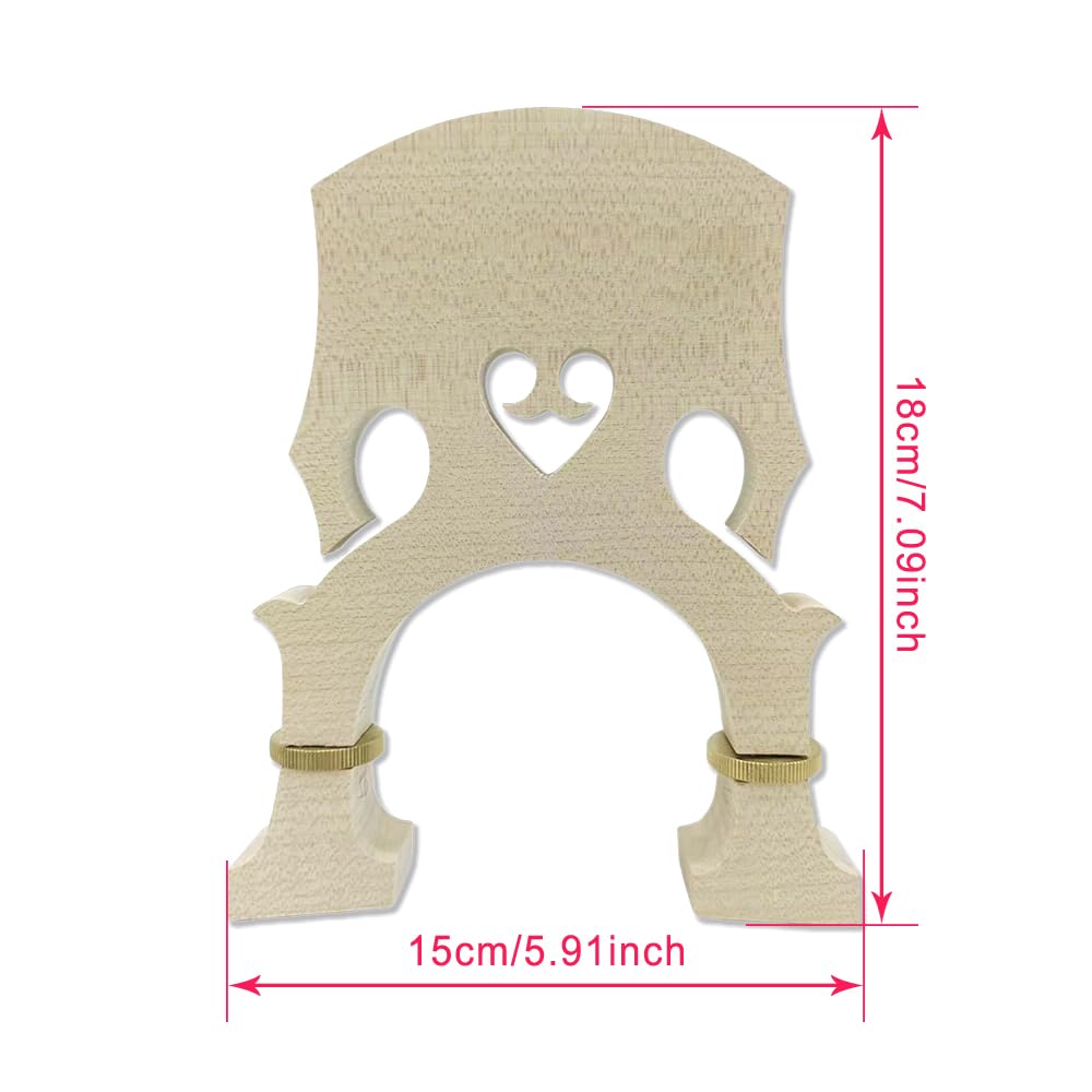 Vetimobato 3/4 Upright Double Bass Bridge Maple Double Bass Accessory Upright Bass Parts (Adjustable Bridge)